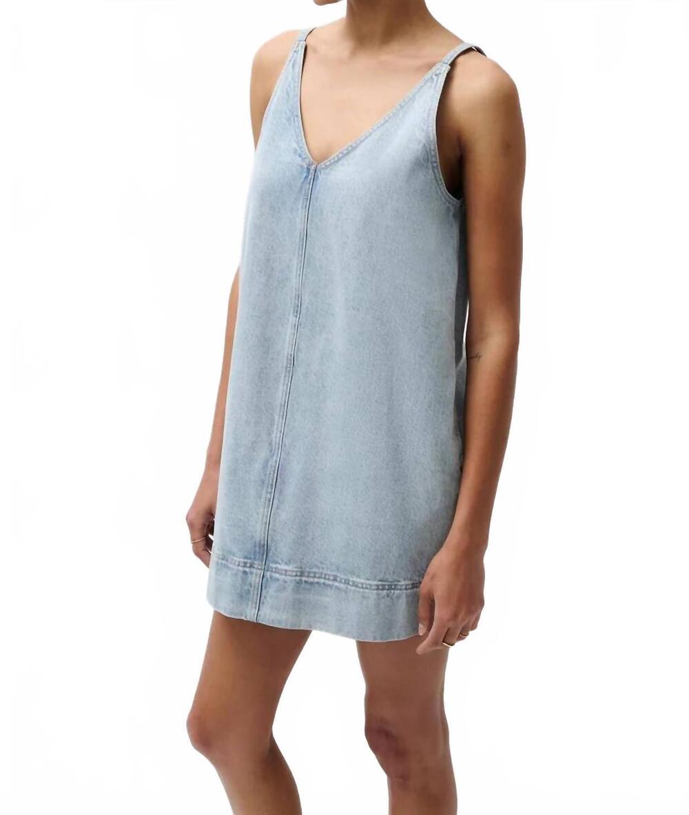 NEW PISTOLA tavi pop over mini dress in blue